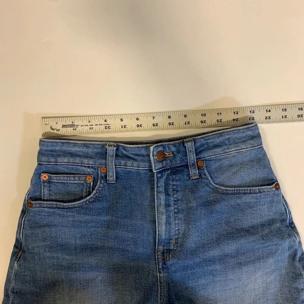Madewell Women's Curvy High Rise Stretch Denim Cut Off Shorts Size 36 - Picture 11 of 14